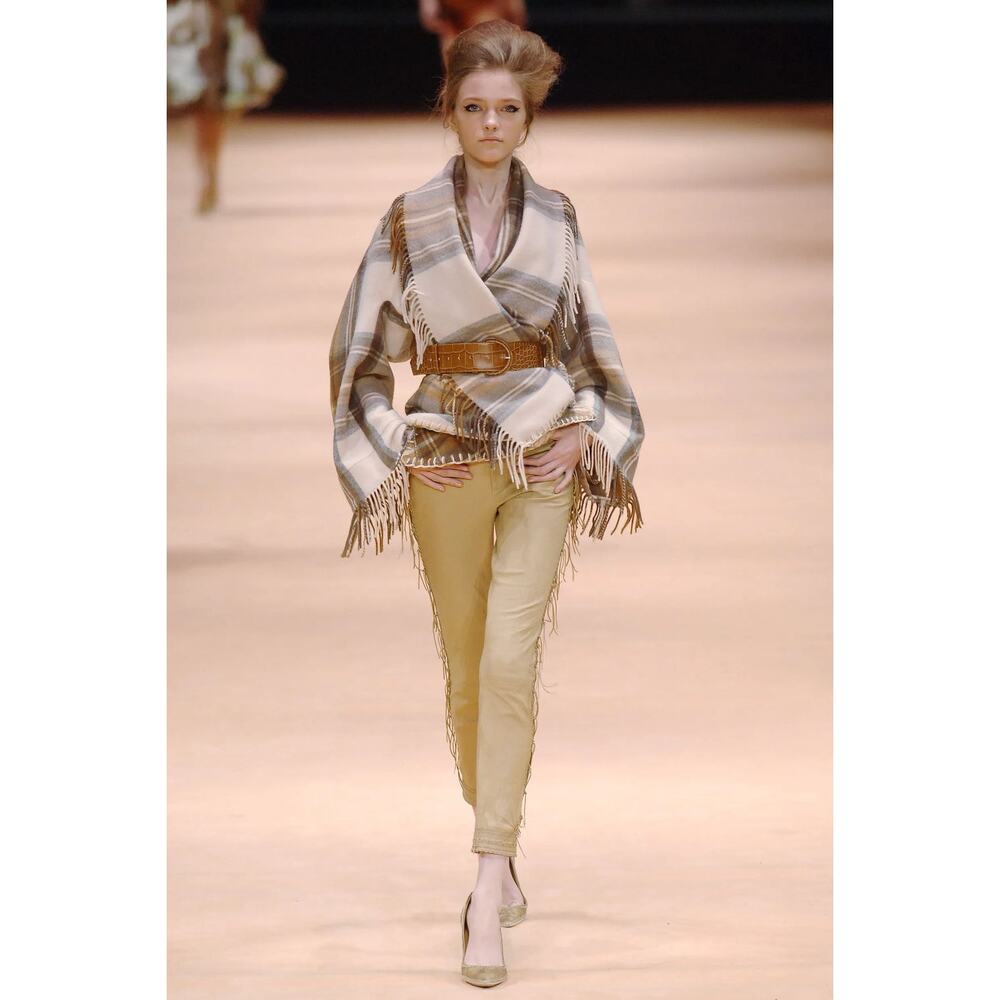 Alexander McQueen Runway Plaid Wool Wrap Jacket